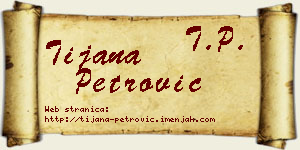Tijana Petrović vizit kartica